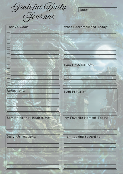 Mythology Themed Grateful Daily Planner Notepad.