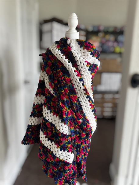 Handmade-Crochet Shawl Candyland Color