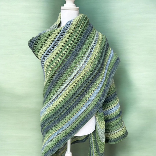 Handmade-Crochet Shawl Lake Mist Color
