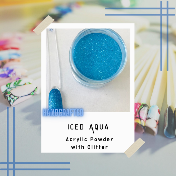 Acrylic Powder Glitter Mix. Aqua & Blue Color Collection