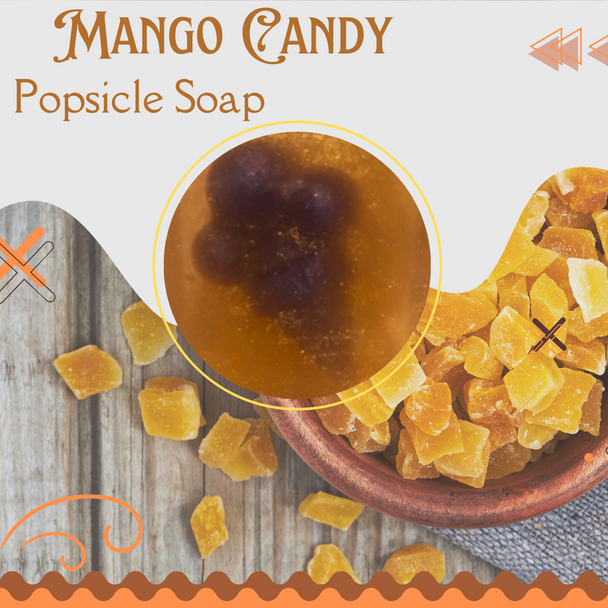 6PCS Summer Fun Mango Candy Soap with Aloe & Olive Oil.