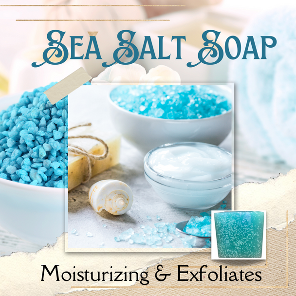 6PCS Handcrafted Sea Salt Soap. Exfoliates, Moisturizes, Soothing.