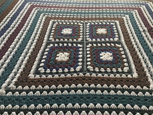 Midnight Moon Hand Crochet Blanket. 78x78