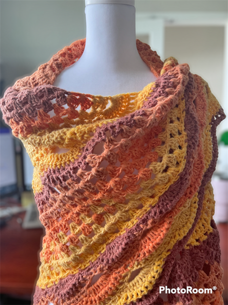 Retro Hand Crochet Shawl