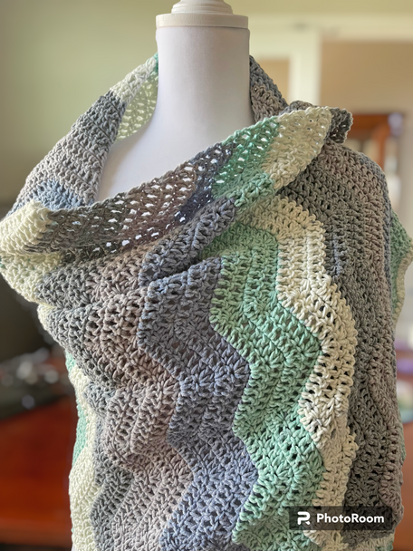 Hydrangea Hand Crochet Shawl/Wrap