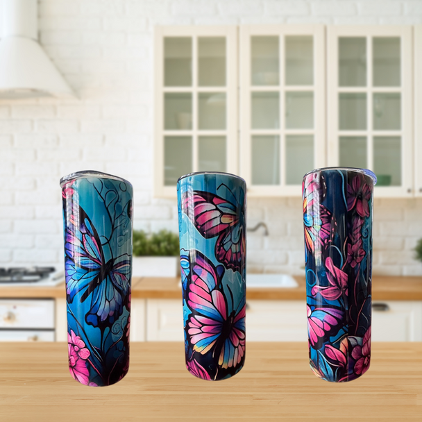 For The Love of Butterflies Handmade Designed 20oz Tumbler.