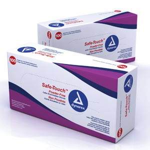dynarex safe-touch latex exam gloves - powder free (10083303)