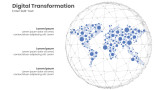 Digital Transformation - Connected Globe with Hotspots - 3 Steps