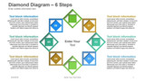 Diamond Diagram - Filled Diamond in outline Diamond - 6 Steps