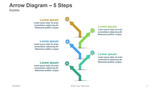 Arrow Diagram- 5 Steps - arrows bending left right alternately