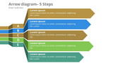 Arrow Diagram- 5 Steps like paper folded in 5 places