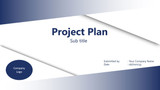 Project Plan Header Dark Blue white with slanting line shadow