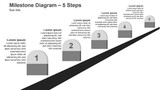 Milestone Diagram - Road with Milestones - 5 Steps