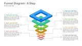 Funnel Diagram - 6 Steps Thick Rhombus planks numbered