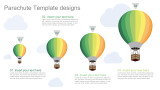 Parachute template design - 4 point - 4 parachute