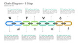 Chain Diagram - Links with Icons - 8 Steps