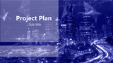 Project Plan Header Blue City Silhoutte