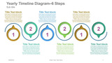 Yearly Timeline Diagram- 6 Steps Droplets up down