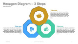 Hexagon Diagram- Hexagon Thick Rings with Icons - 3 Steps