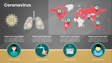 Coronavirus - Black and Grey 4 sections - Lungs Virus Map Icons