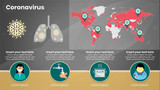 Coronavirus - Black and Grey 4 sections - Lungs Virus Map Icons