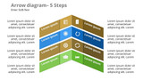 Arrow Diagram- 5 Steps - Roof shape with Icons