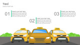 Travel Diagram with Taxi-cab Front View - 3 Steps