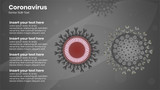 Coronavirus - Black and Grey - Icon of corona virus inner section