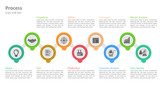 Process Diagram with magnifying glass and Icons