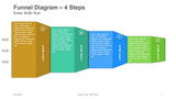 Funnel Diagram-4 Steps Rectangular paper fold 3 arrow