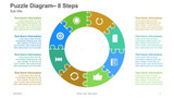 Puzzle Diagram-8 Steps Ring with icons