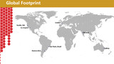 Global Footprint - Grey map - location named and marked