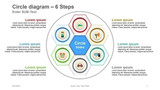 Circle diagram - Icons in Hexagon - Inside Circle - 6 Steps