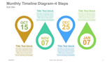 Monthly Timeline - Drop design - Alternate Up Down - 4 Steps