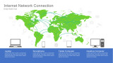 Internet Network Connection with Connected world Map