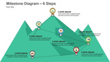 Milestone Diagram- 6 Steps - multiple mountain shape