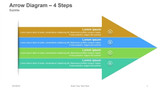 Arrow Diagram - Single Arrow with 4 horizontal parts - 4 Steps