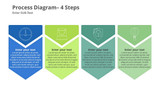 Process Diagram- 4 Steps Down arrow with icons and text