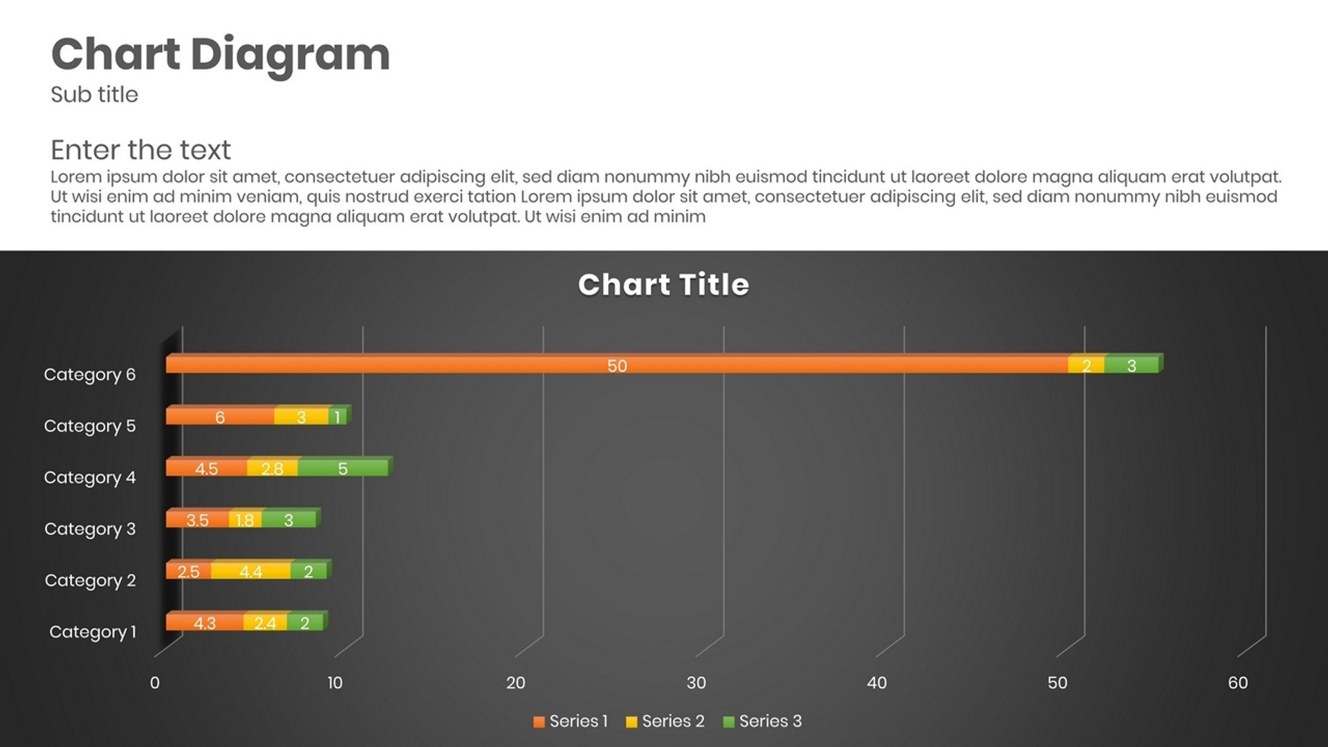 Chart Diagram - 3D Stacked Bar Chart - 3 Series