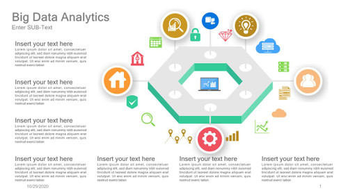 Big data Analytics - 3D Hexagon and Icons - 7 Steps