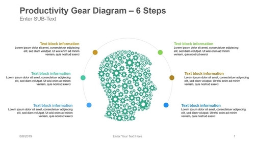 Productivity Diagram - Gears - Human Face Side View - 6 Steps