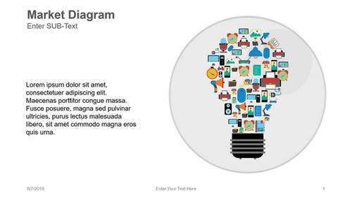 Market Diagram With Bulb of Icons