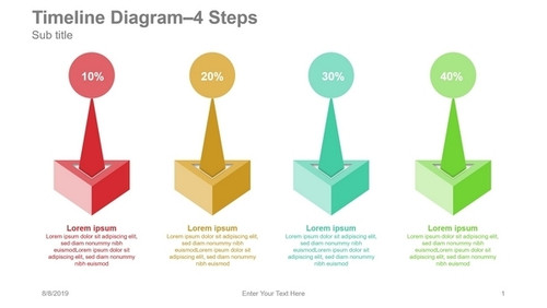Timeline Diagram- 4 Steps Percentage Circle Triangle bottom