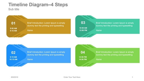 Timeline Diagram - Arrow with Description - 4 Steps