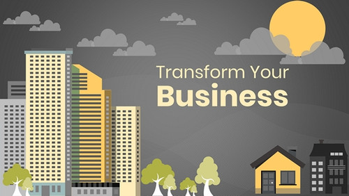 Transform Your Business - Building and trees night time