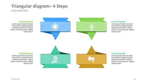 Triangular Diagram- 4 Steps Bulb Dollar