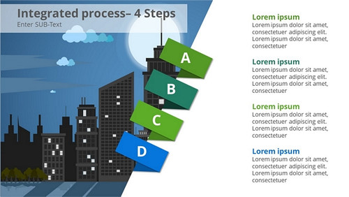 Process Diagram- 4 Steps with City Background