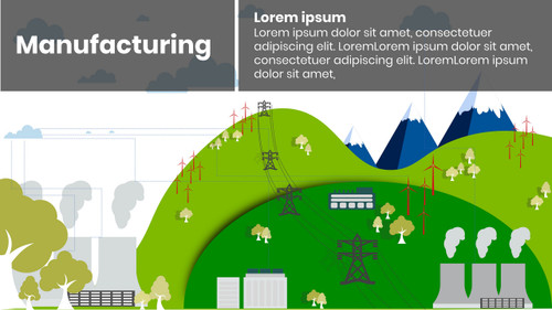 Manufacturing Plant smoke environment with trees