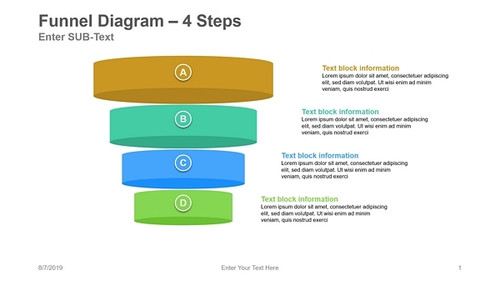 Funnel Diagram-4 Steps Rings increasing size bottom to top