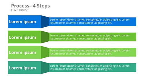 Process Diagram- 4 Steps with 3D Box